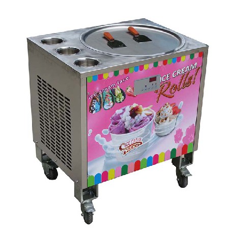 Kolice 50CM single pan with 3 tanks fried ice cream machine thai ice cream roll machine fry ice cream machine