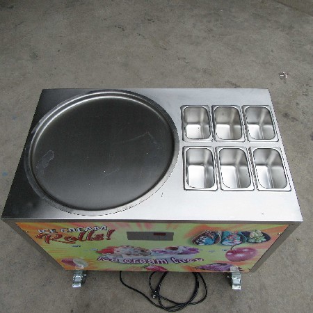 50CM single pan with 6 tanks fried ice cream roll machine, thai ice cream machine, fry ice cream roll machine