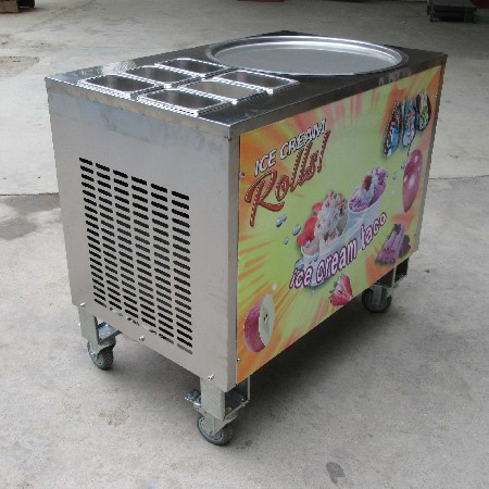 50CM single pan with 6 tanks fried ice cream roll machine, thai ice cream machine, fry ice cream roll machine