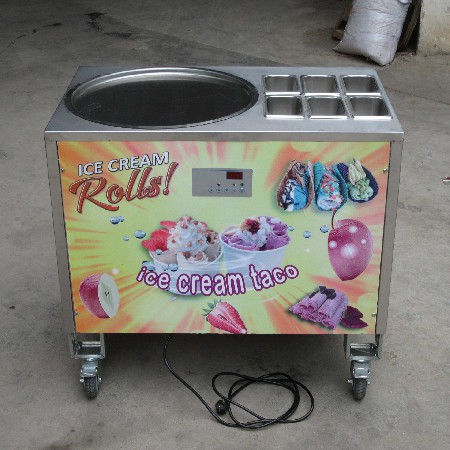 50CM single pan with 6 tanks fried ice cream roll machine, thai ice cream machine, fry ice cream roll machine