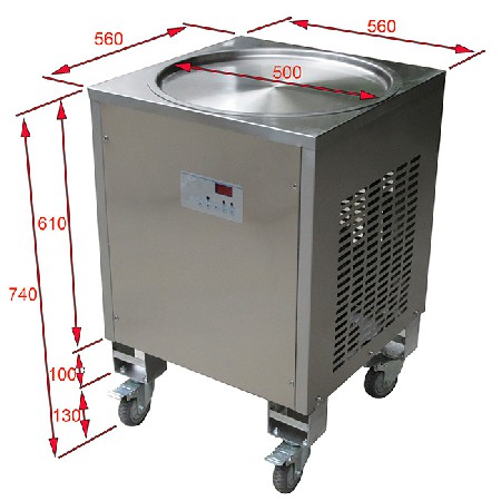 50CM single pan floor stand  fried ice cream roll machine, thai ice cream machine, fry ice cream roll machine