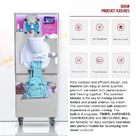 ICM-28P  hard ice cream machine with pasteurizer