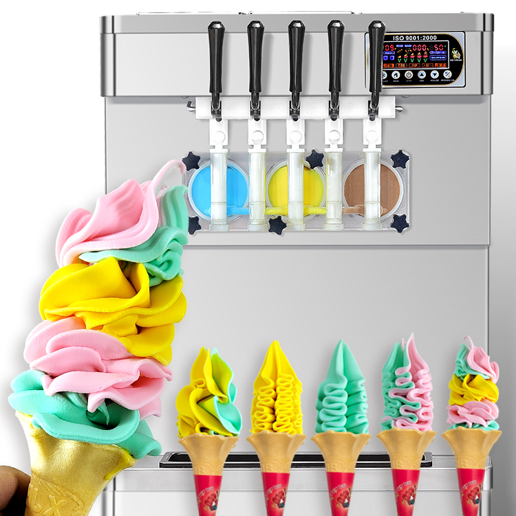 Kolice Desktop 2+1 mixed soft serve ice cream machine, gelato ice