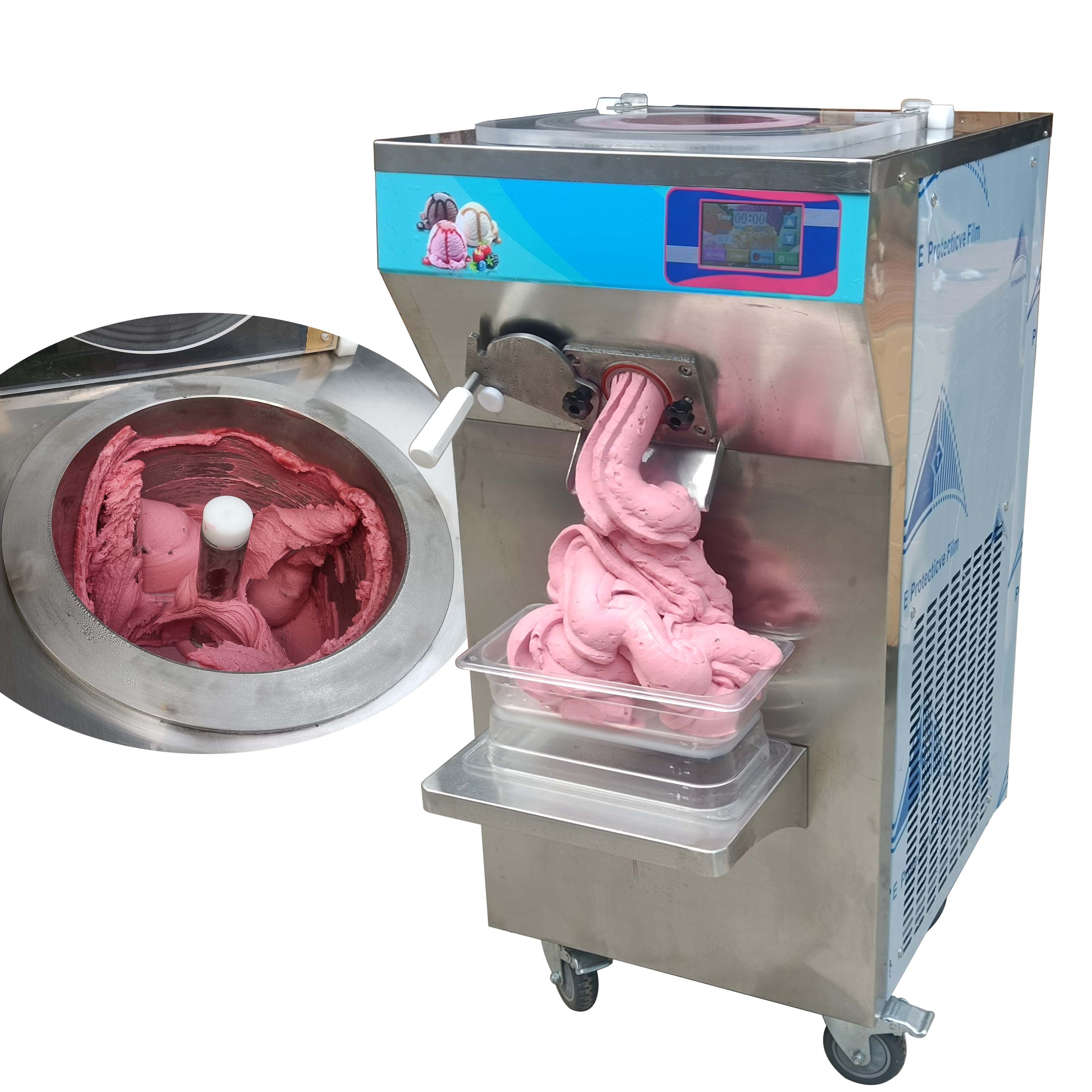 ETL CE vertical fruit hard ice cream machine, gelato ice cream machine, batch freezer, sorbetto making machine, Italian ice machine