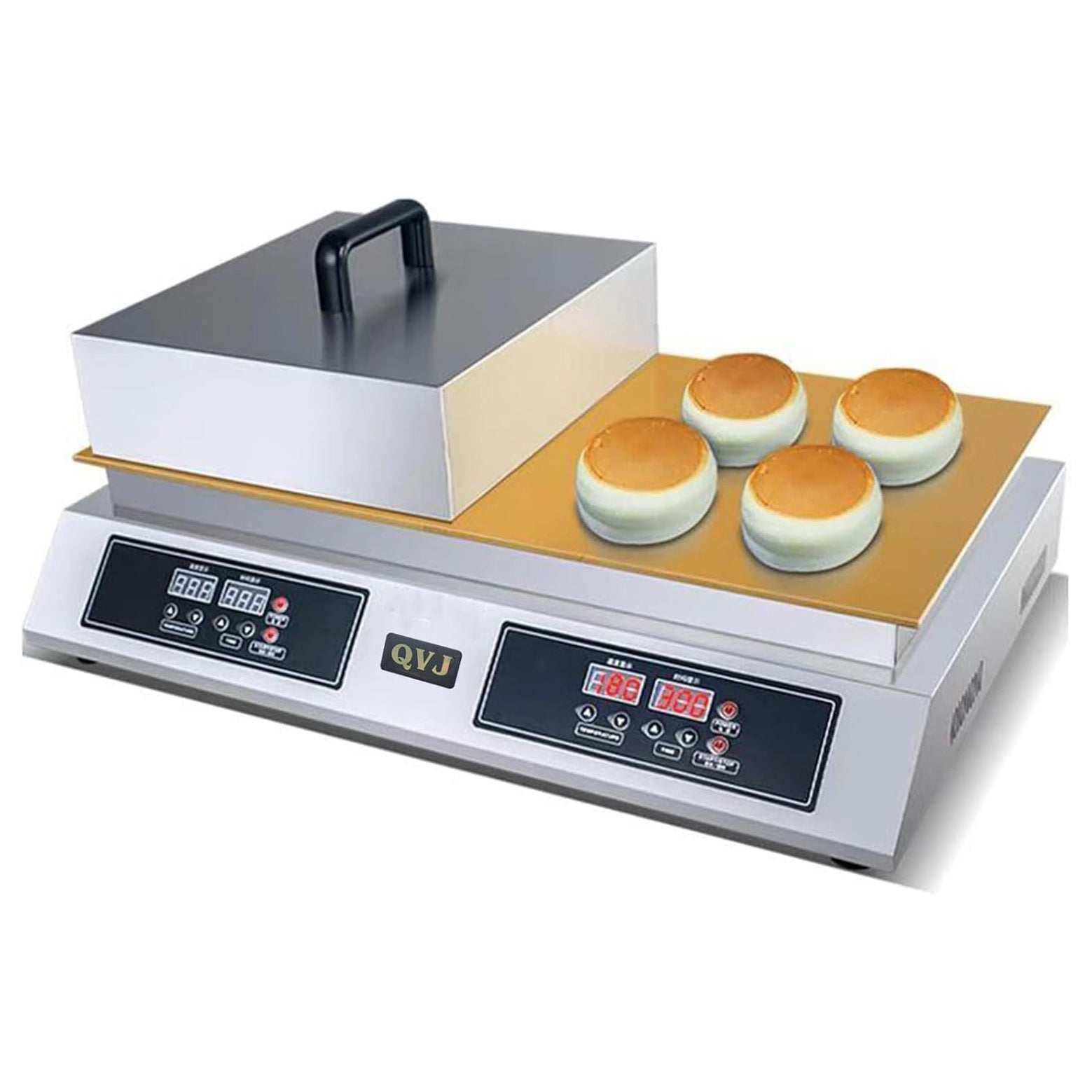 Electric Souffle Making Machine,Dorayaki Baker Pancake Souffle Maker,60~240℃ Adjustable Temperature with Stainless Steel Cover