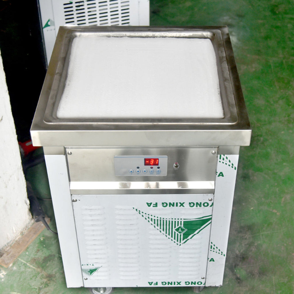 ETL certificated 21x21inches(52x52cm) single square ice pan Thai stir instant frozen yogurt fried fry roll ice cream machine