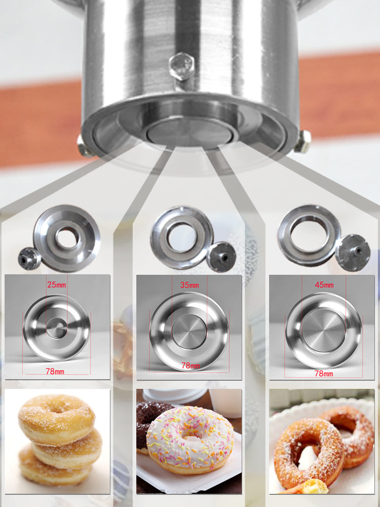 Donuts Making Machine/Donut Maker 450-800 pcs/Hour, with 3 Molds, Timer Control