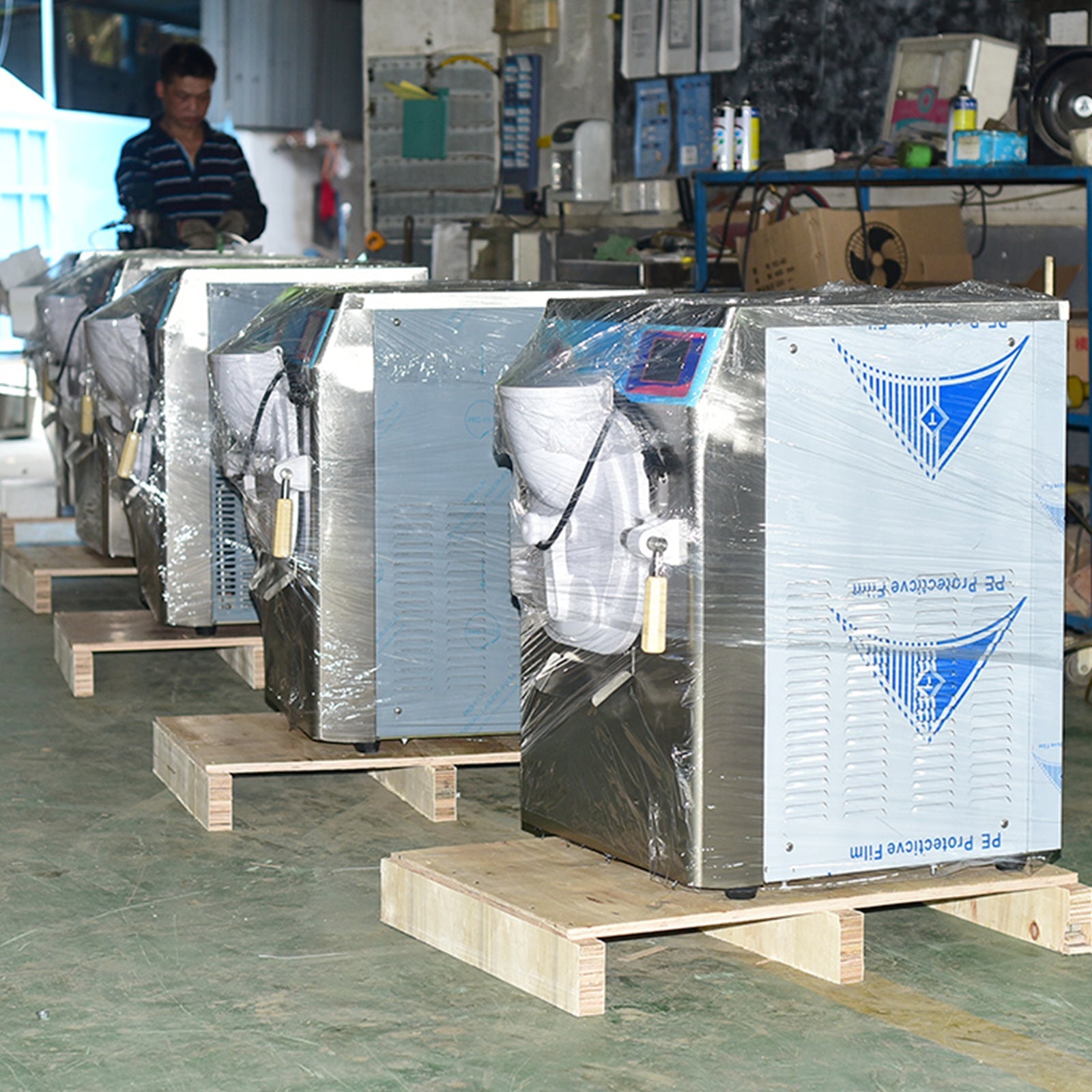 ICM-28 ETL Certificate Heavy Duty countertop Gelato hard ice Cream Machine italian water Street Food Machine 9-11 gal per hour