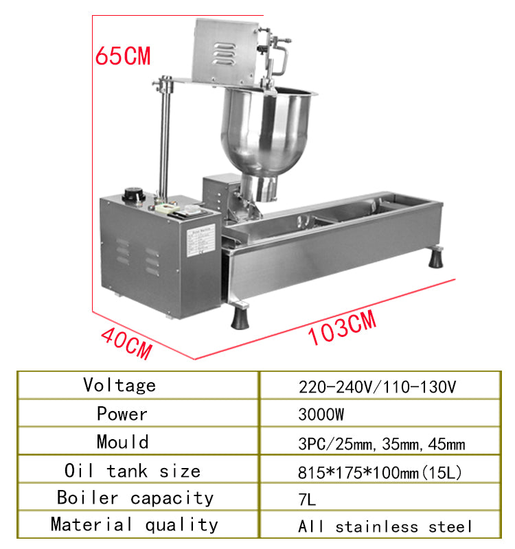 Donuts Making Machine/Donut Maker 450-800 pcs/Hour, with 3 Molds, Timer Control