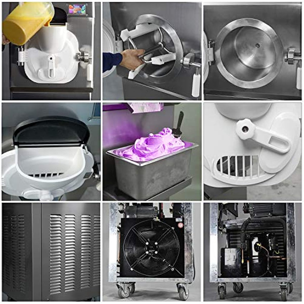 ETL CE Kolice ICM-38S Heavy Duty Commercial Gelato Hard ice Cream Machine,Italian water Ice Cream Machine,12-15 Gal/Hour