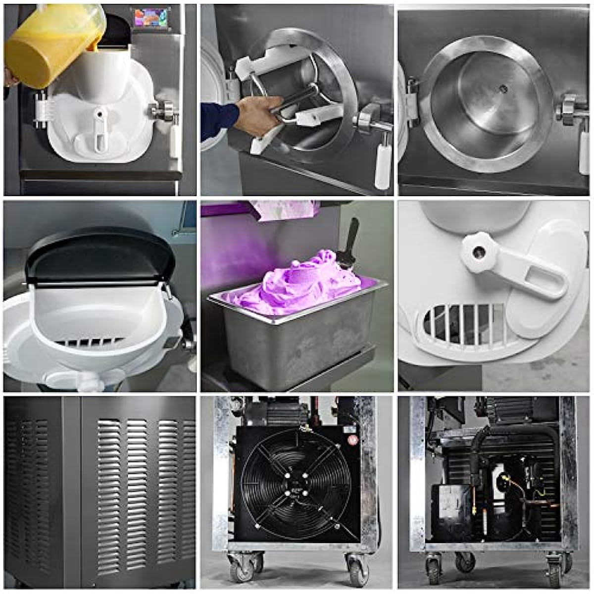 ETL CE Kolice ICM-38S Heavy Duty Commercial Gelato Hard ice Cream Machine,Italian water Ice Cream Machine,12-15 Gal/Hour