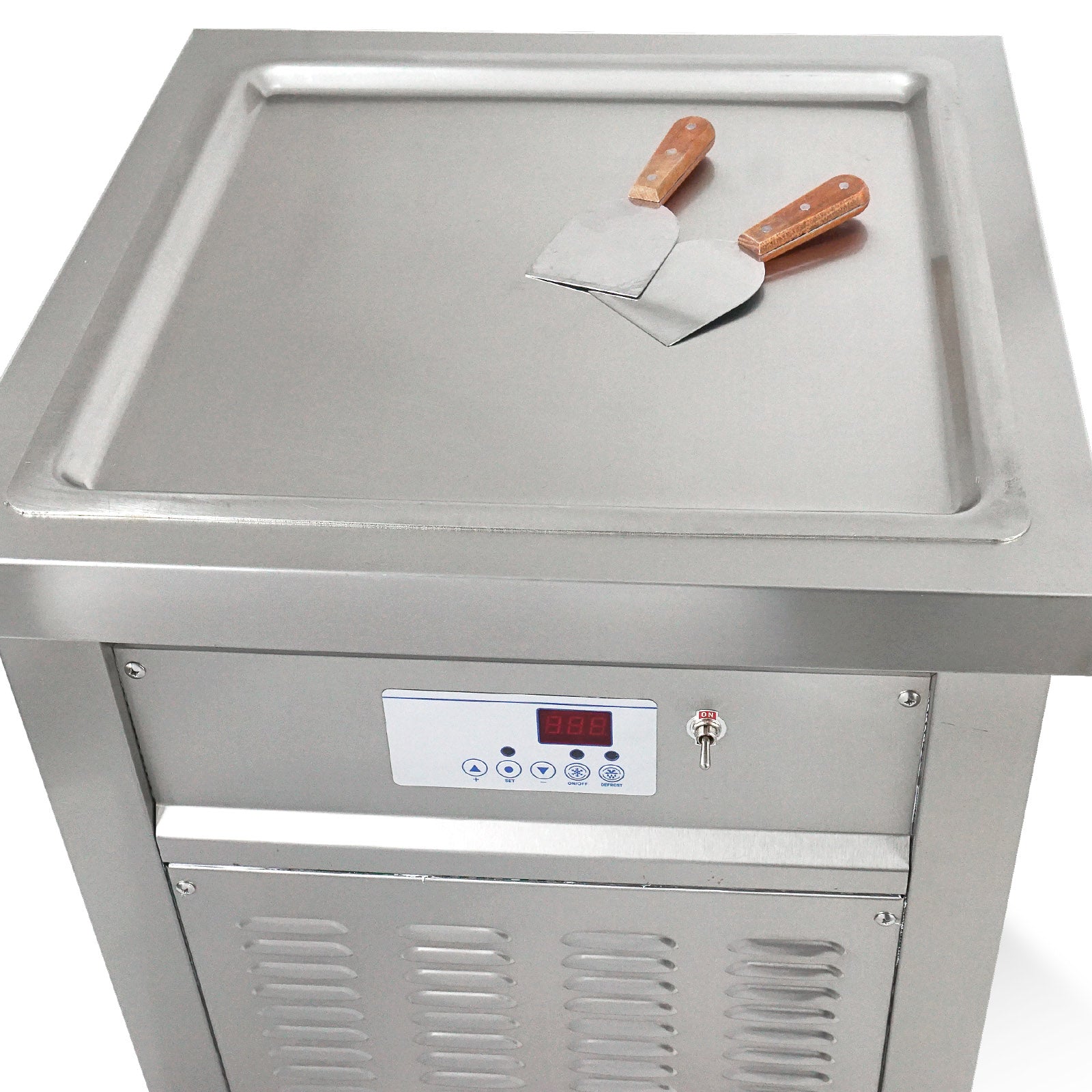 ETL certificated 21x21inches(52x52cm) single square ice pan Thai stir instant frozen yogurt fried fry roll ice cream machine