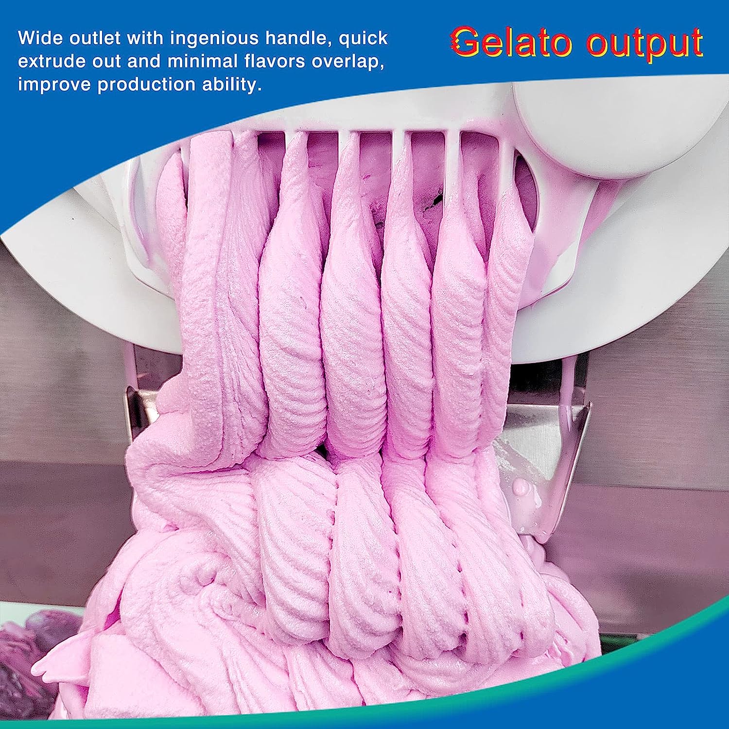 Hard Ice Cream Machine Ice Cream Machine Italian Water Ice Batch Freezer with Pasteurized Heating Cooling Freezing Function Output 9-11 Gal per Hour